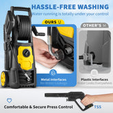Electric Pressure Washer 2000 PSI 1.65 GPM with 30ft Hose Reel 5 Quick Connect Nozzles Foam Cannon Portable Power Washer for Patios Cars Fences Driveways ETL Listed
